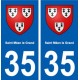 35 Saint-Méen-le-Grand blason autocollant plaque stickers ville