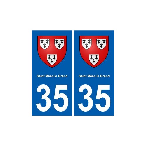 35 Saint-Méen-le-Grand blason autocollant plaque stickers ville