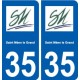 35 Saint-Méen-le-Grand logo autocollant plaque stickers ville