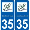 35 Saint-Méen-le-Grand logo autocollant plaque stickers ville