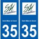 35 Saint-Méen-le-Grand logo autocollant plaque stickers ville