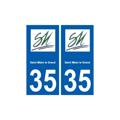 35 Saint-Méen-le-Grand logo autocollant plaque stickers ville