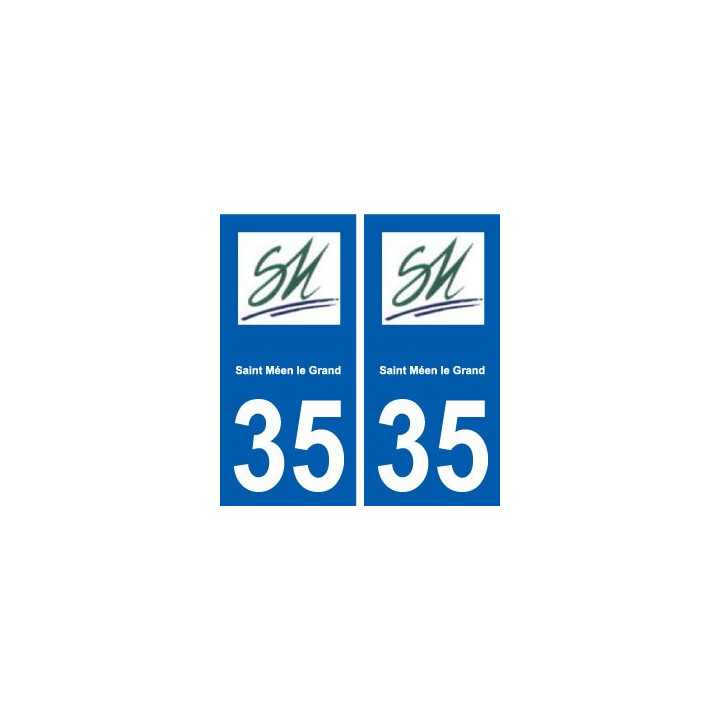 35 Saint-Méen-le-Grand logo autocollant plaque stickers ville