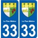 33 Le-Pian-Médoc blason ville autocollant plaque stickers