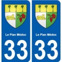 33 Le-Pian-Médoc blason ville autocollant plaque stickers
