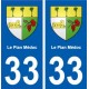 33 Le-Pian-Médoc blason ville autocollant plaque stickers