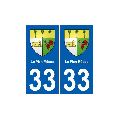 33 Le-Pian-Médoc blason ville autocollant plaque stickers