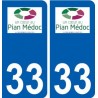33 Le-Pian-Médoc logo ville autocollant plaque stickers
