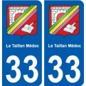 33 Le Taillan-Médoc blason ville autocollant plaque stickers
