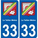 33 Le Taillan-Médoc blason ville autocollant plaque stickers