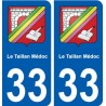 33 Le Taillan-Médoc blason ville autocollant plaque stickers