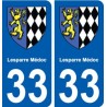 33 Lesparre-Médoc blason ville autocollant plaque stickers