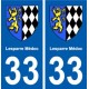 33 Lesparre-Médoc blason ville autocollant plaque stickers
