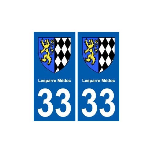 33 Lesparre-Médoc blason ville autocollant plaque stickers