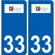 33 Lesparre-Médoc logo ville autocollant plaque stickers