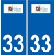 33 Lesparre-Médoc logo ville autocollant plaque stickers