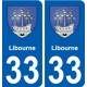 33 Libourne blason ville autocollant plaque stickers