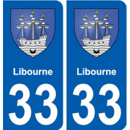 33 Libourne blason ville autocollant plaque stickers