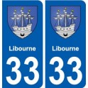 33 Libourne blason ville autocollant plaque stickers