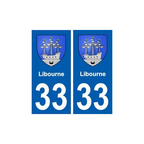 33 Libourne blason ville autocollant plaque stickers