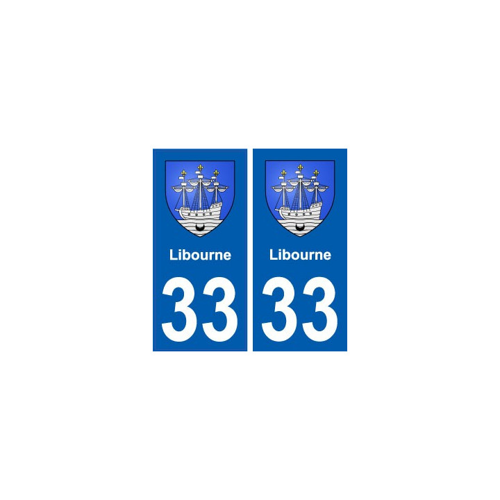 33 Libourne blason ville autocollant plaque stickers