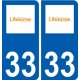 33 Libourne logo ville autocollant plaque stickers
