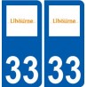 33 Libourne logo ville autocollant plaque stickers