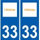 33 Libourne logo ville autocollant plaque stickers