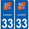 33 Lormont blason ville autocollant plaque stickers