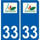 33 Lormont logo ville autocollant plaque stickers