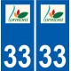 33 Lormont logo ville autocollant plaque stickers