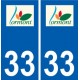 33 Lormont logo ville autocollant plaque stickers