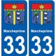 33 Marcheprime blason ville autocollant plaque stickers