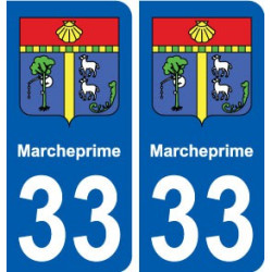 33 Marcheprime blason ville autocollant plaque stickers