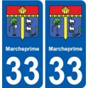 33 Marcheprime blason ville autocollant plaque stickers