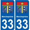 33 Marcheprime blason ville autocollant plaque stickers