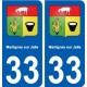 33 Martignas-sur-Jalle blason ville autocollant plaque stickers