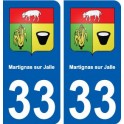 33 Martignas-sur-Jalle blason ville autocollant plaque stickers