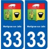 33 Martignas-sur-Jalle blason ville autocollant plaque stickers