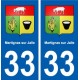 33 Martignas-sur-Jalle blason ville autocollant plaque stickers