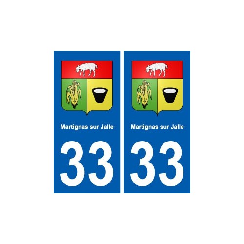 33 Martignas-sur-Jalle blason ville autocollant plaque stickers