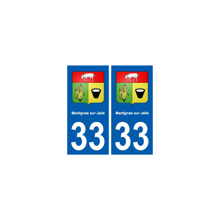 33 Martignas-sur-Jalle blason ville autocollant plaque stickers