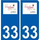 33 Martignas-sur-Jalle logo ville autocollant plaque stickers