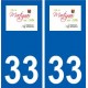 33 Martignas-sur-Jalle logo ville autocollant plaque stickers