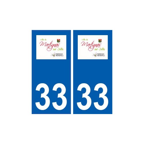 33 Martignas-sur-Jalle logo ville autocollant plaque stickers