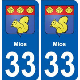 33 Mios blason ville autocollant plaque stickers