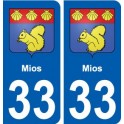 33 Mios blason ville autocollant plaque stickers