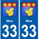 33 Mios blason ville autocollant plaque stickers
