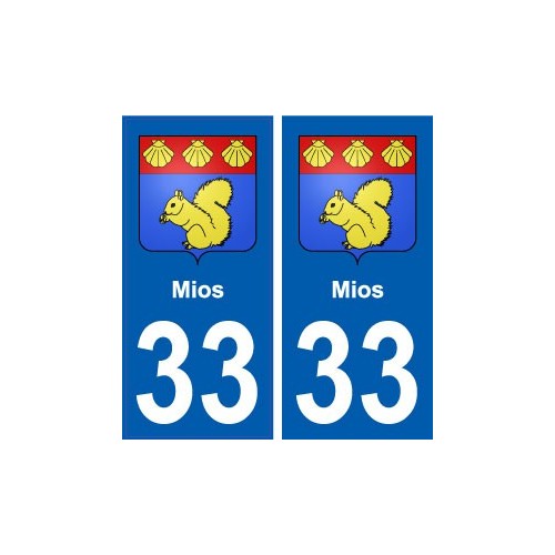 33 Mios blason ville autocollant plaque stickers