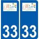 33 Mios logo ville autocollant plaque stickers